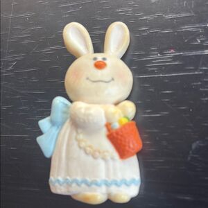Vintage Hallmark Bunny  with Basket Pin Brooch
